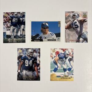 Dallas Cowboys VTG NFL Card Lot (5) – Haley, Novacek, Casillas, Maryland, Tuinei
